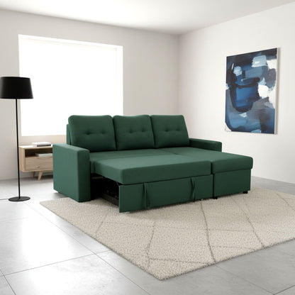 Convertible L Shaped Sectional Sleeper Sofa Bed, Saving Pull Out Couch US Pride