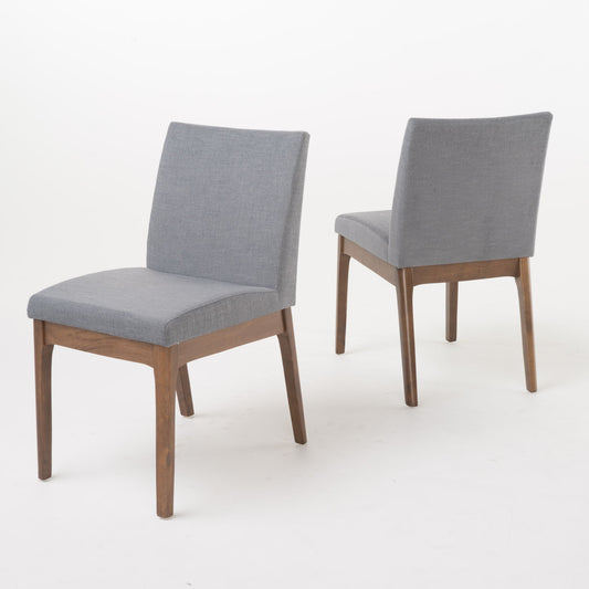 Contemporary Fabric Comfort Dining Chairs (Set of 2) Noble House