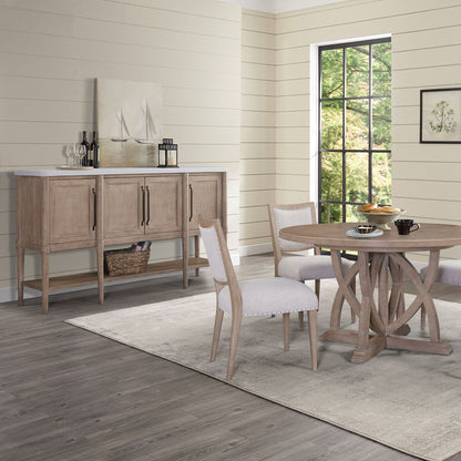 Cement Topped Server With Cane Insets - Sand Bernards Furniture
