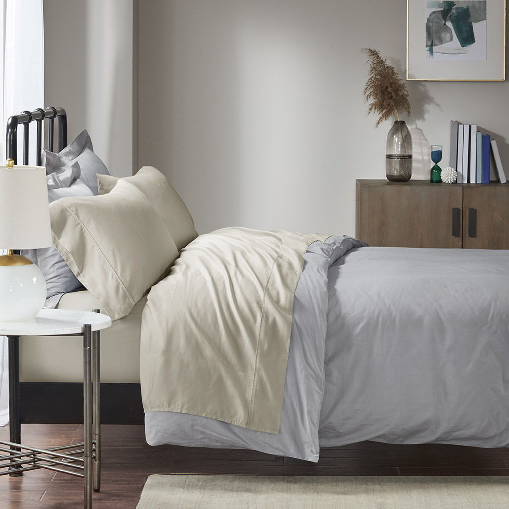 Queen Sheet Set Cotton - Ivory Madison Park