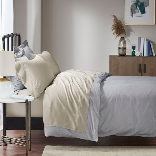 Queen Sheet Set Cotton - Ivory Madison Park