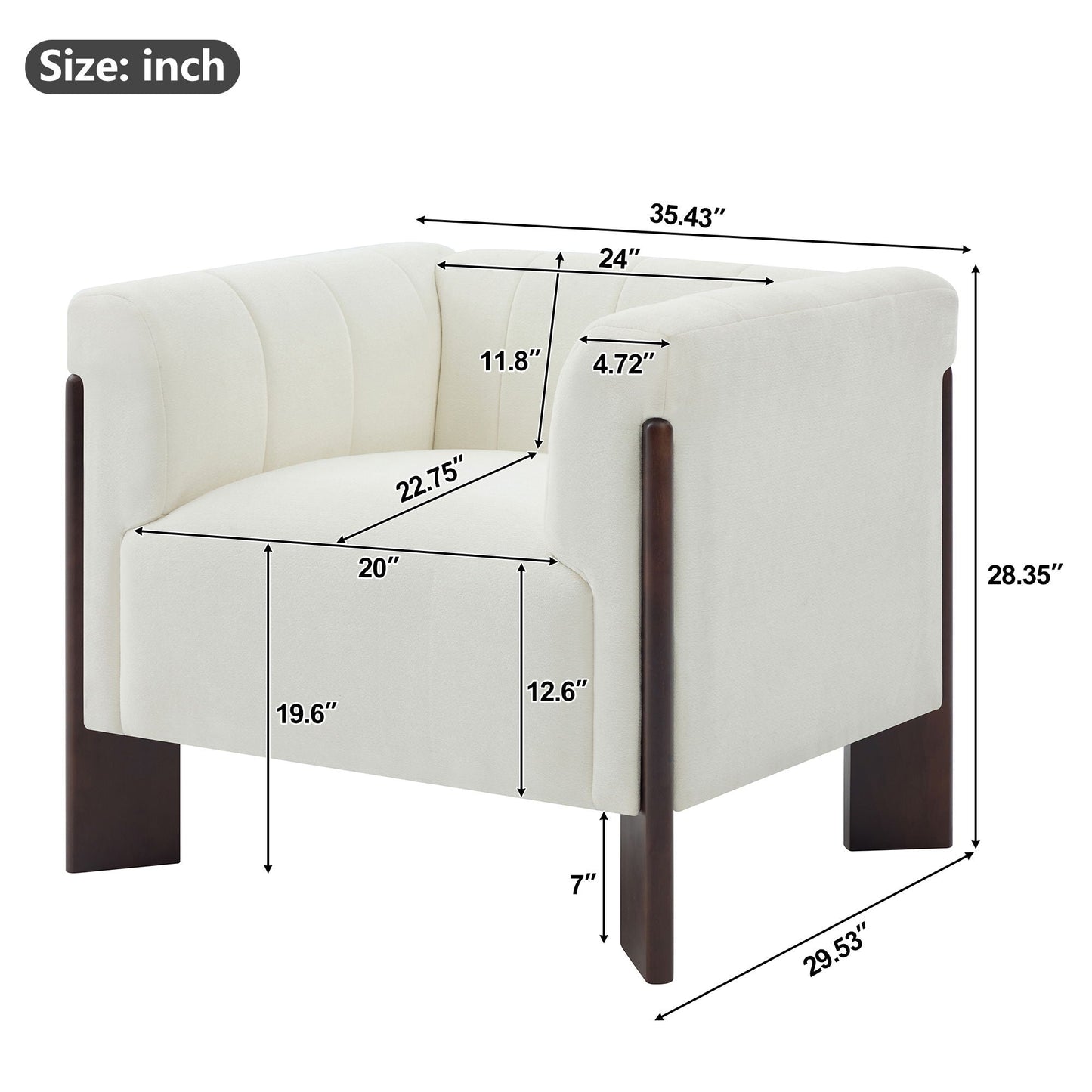 Accent Chair With Tight Back For Living Room Noble House