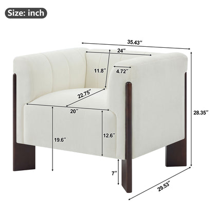 Accent Chair With Tight Back For Living Room Noble House