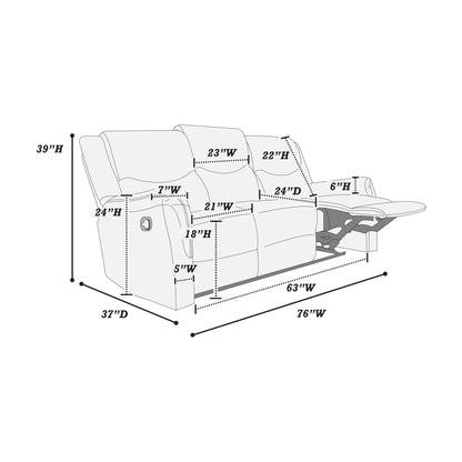 Modern Style Living Room Set, Manual Motion Home Essentials