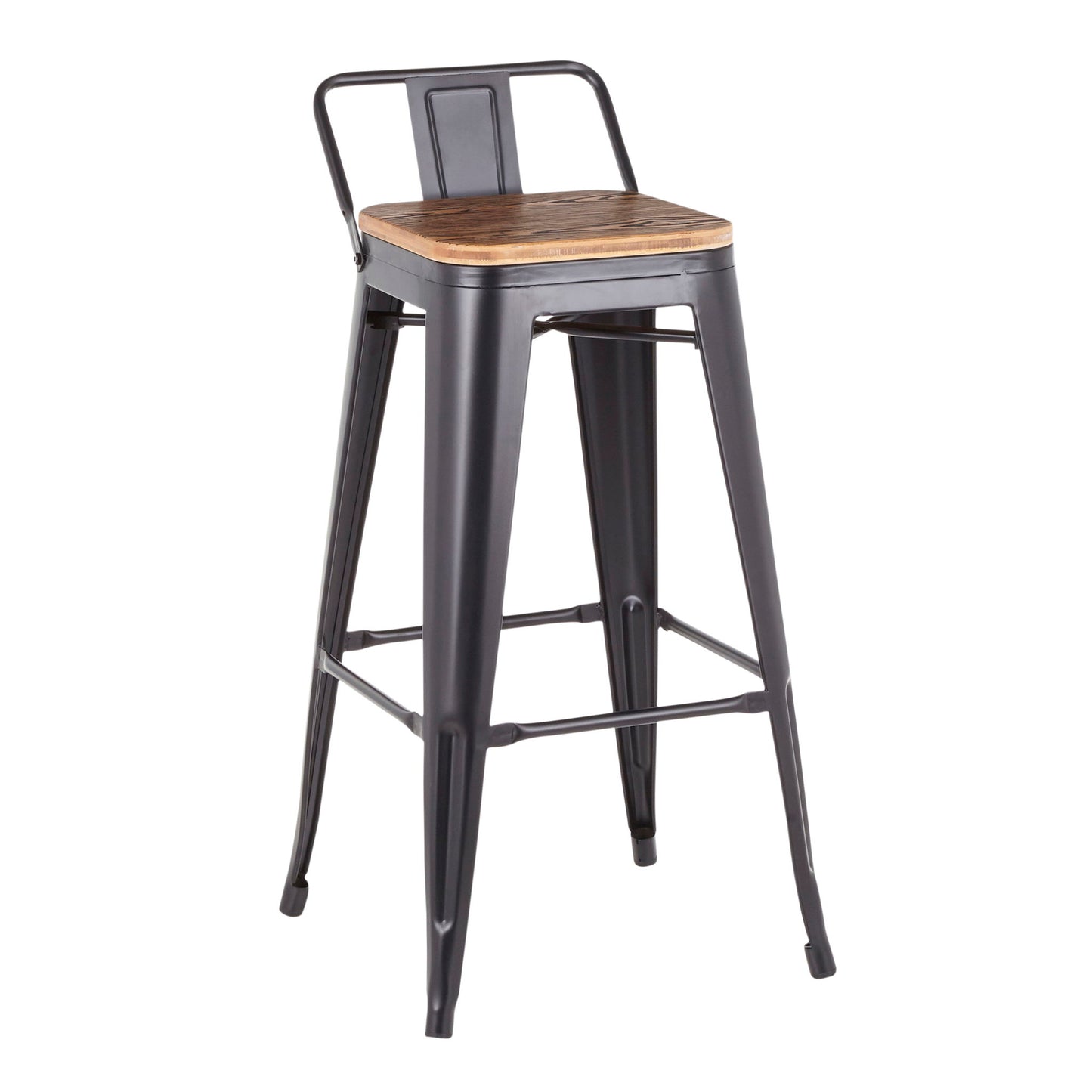 Oregon - Industrial Low Back Barstool (Set of 2) - Black Lumi Source