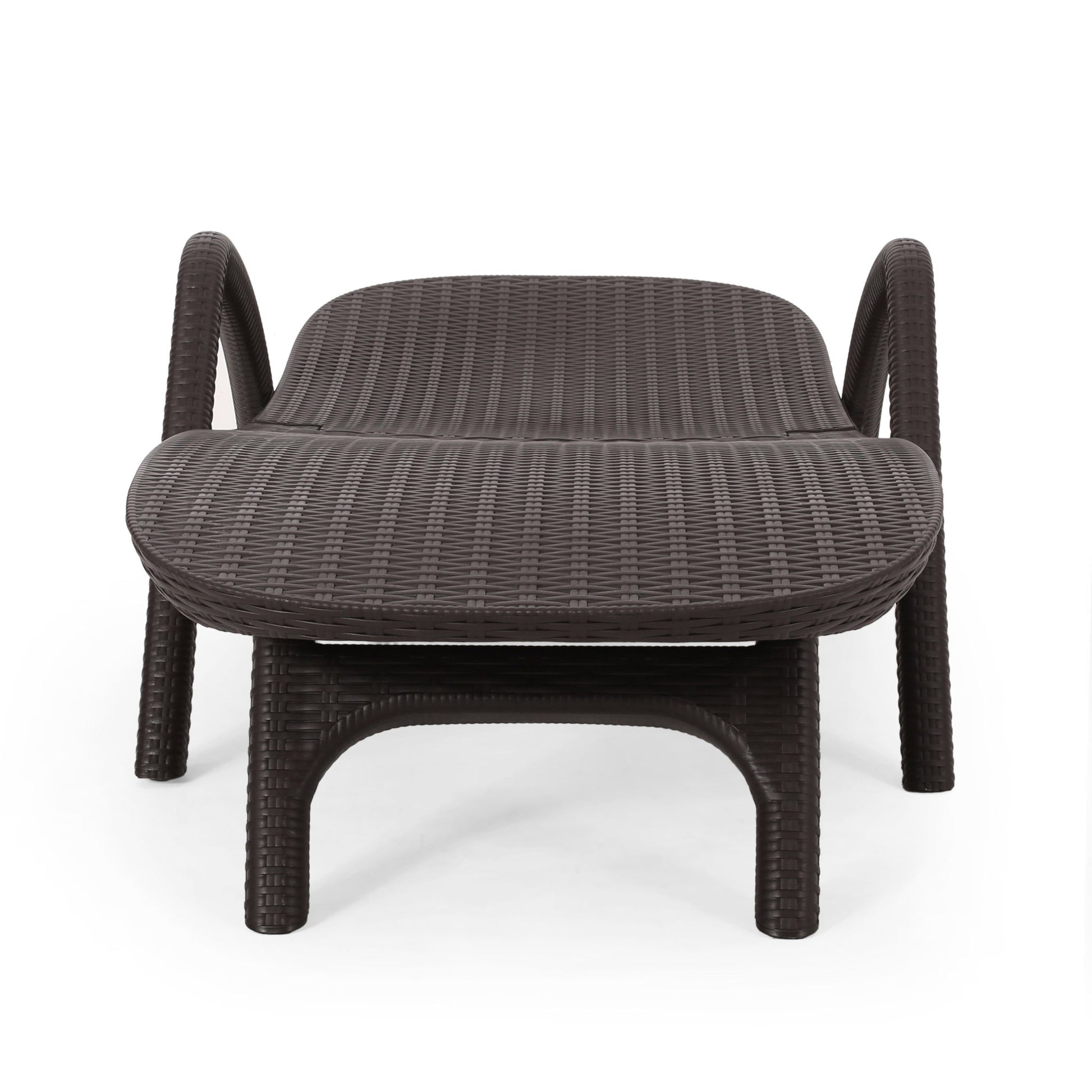 Polypropylene Resin Chaise Lounge With Hand Crafted Details - Dark Brown Noble House