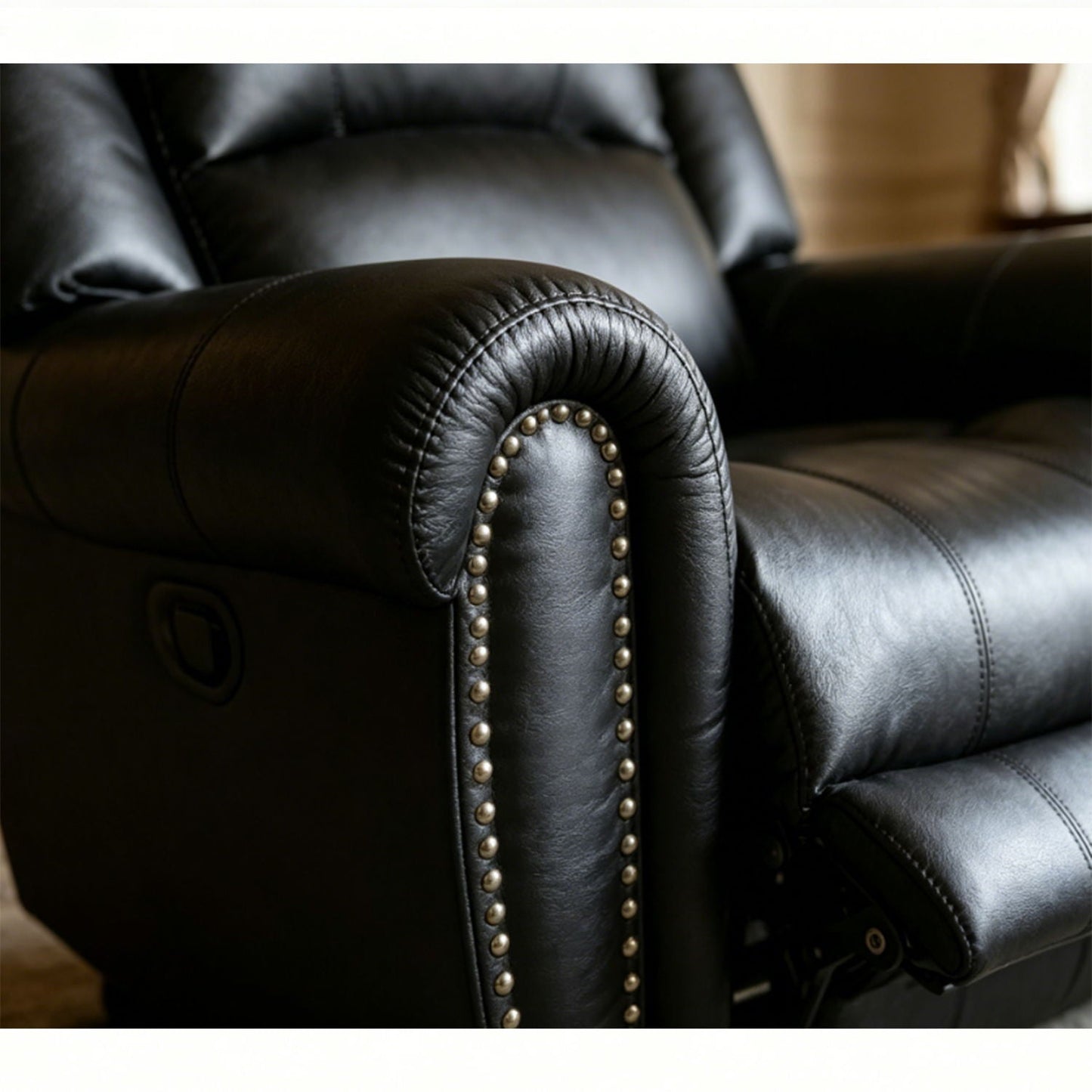 Electric Elderly Chair With 360° Swivel, Manual Button Control, Soft Plush Armchair For Living Room - Black Home Essentials