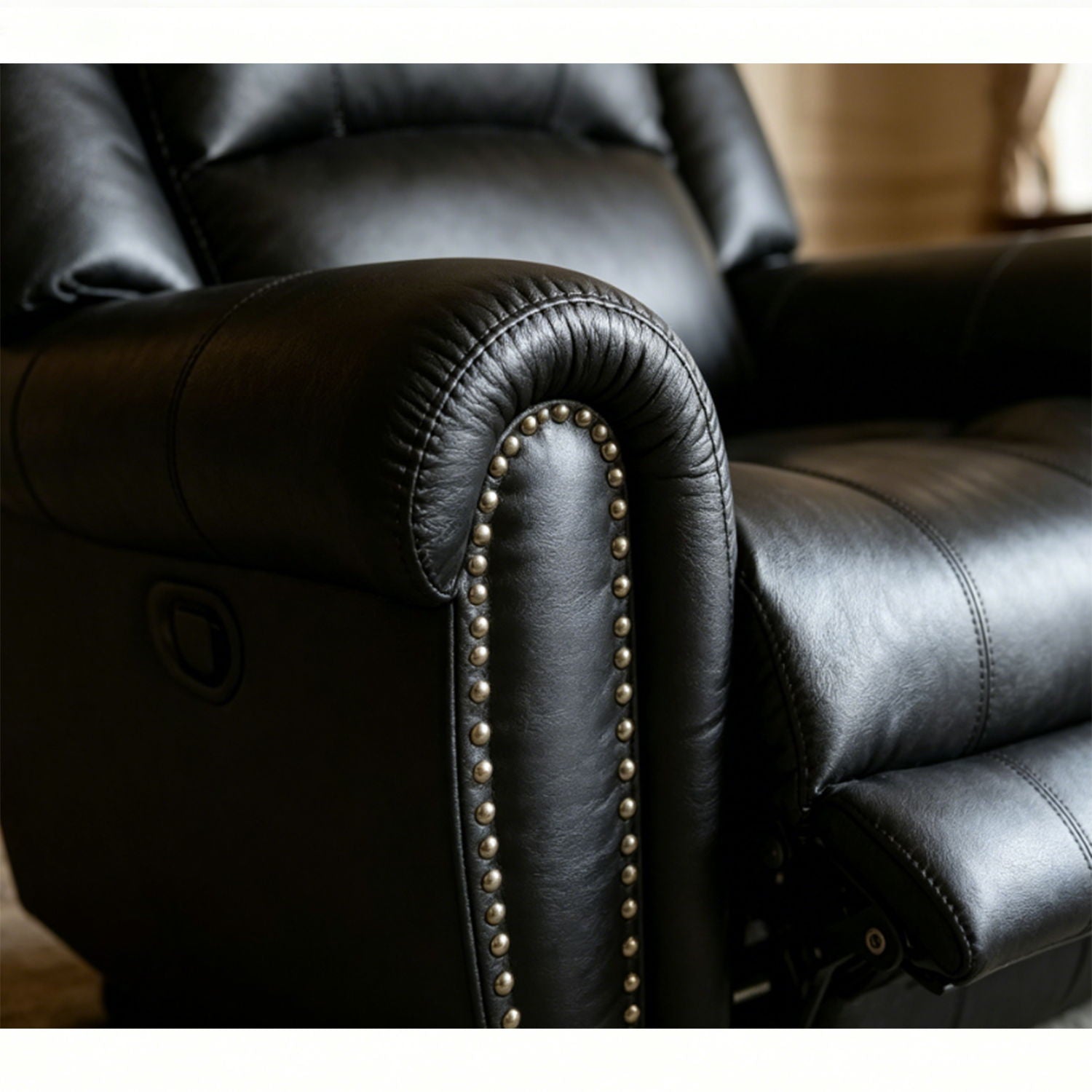 Electric Elderly Chair With 360° Swivel, Manual Button Control, Soft Plush Armchair For Living Room - Black Home Essentials