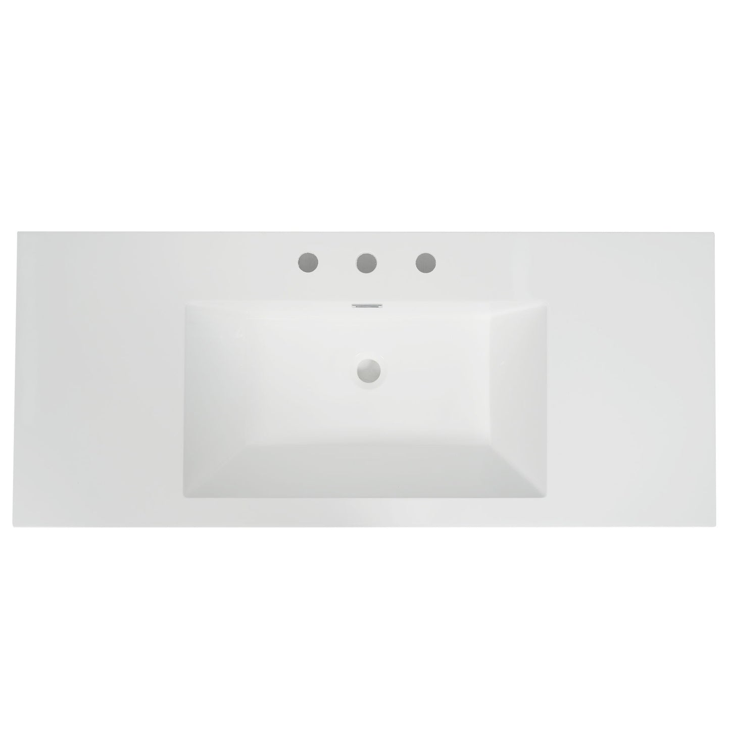 Vanity Top With 3 Faucet Holes, Rectangular Basin For Bathroom - White Noble House