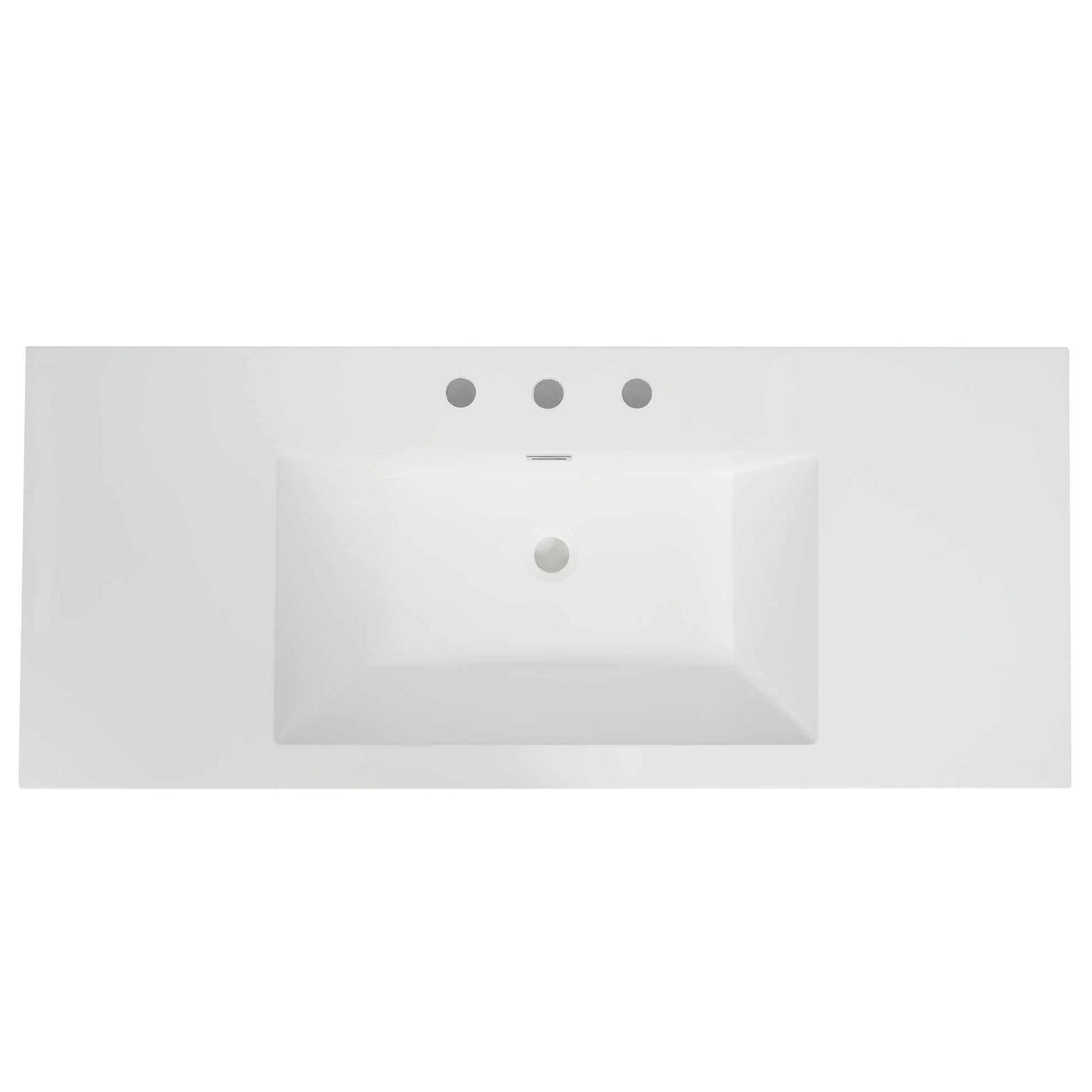 Vanity Top With 3 Faucet Holes, Rectangular Basin For Bathroom - White Noble House