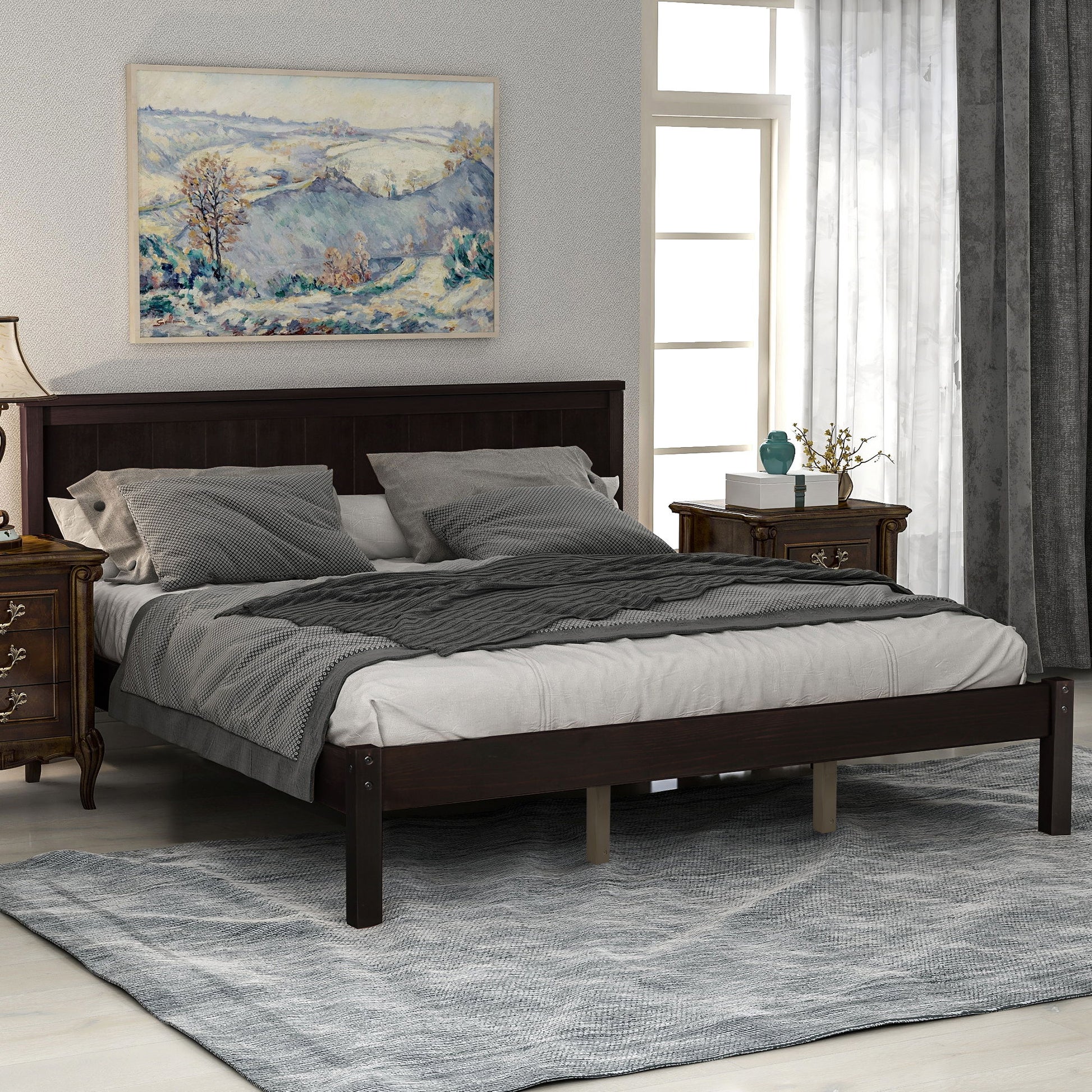 Platform Bed Frame With Headboard Hearth and Haven