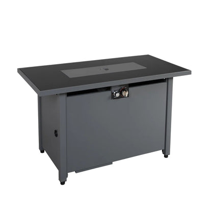 Rectangular Fire Pit With Frame Elegant Design LSI Patio Furniture