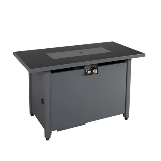 Rectangular Fire Pit With Frame Elegant Design LSI Patio Furniture