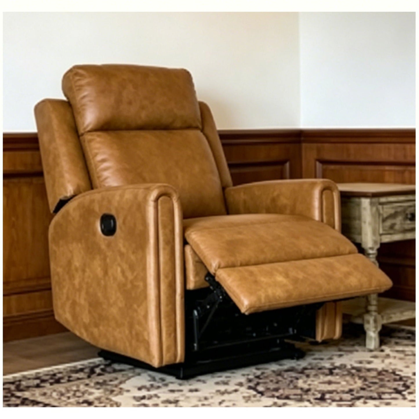 Manual Button Lounge Chair With 360 Degree Rotation - Yellow Home Essentials