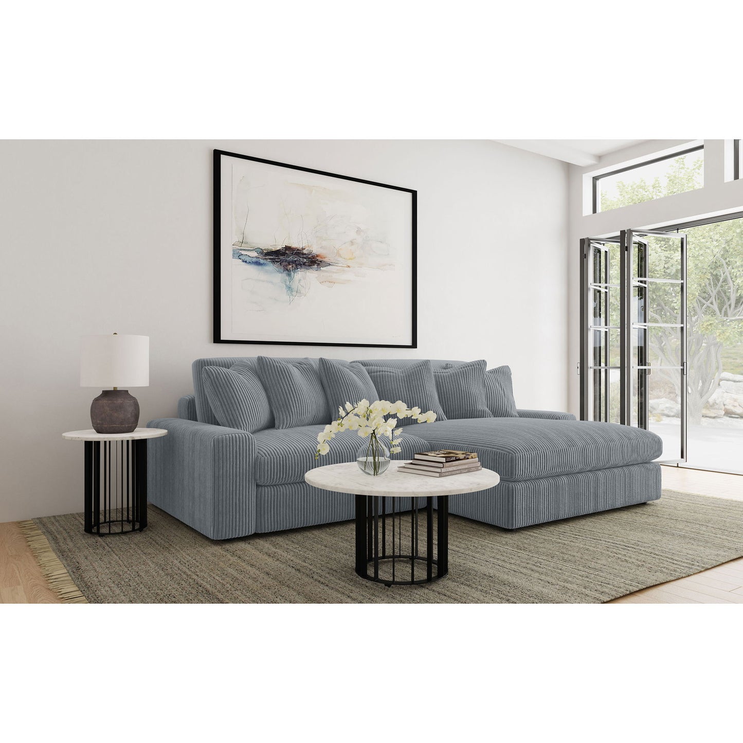 Marcus - Fog Track Arms Reversible Sectional With Pillows - Fog Furniture Max