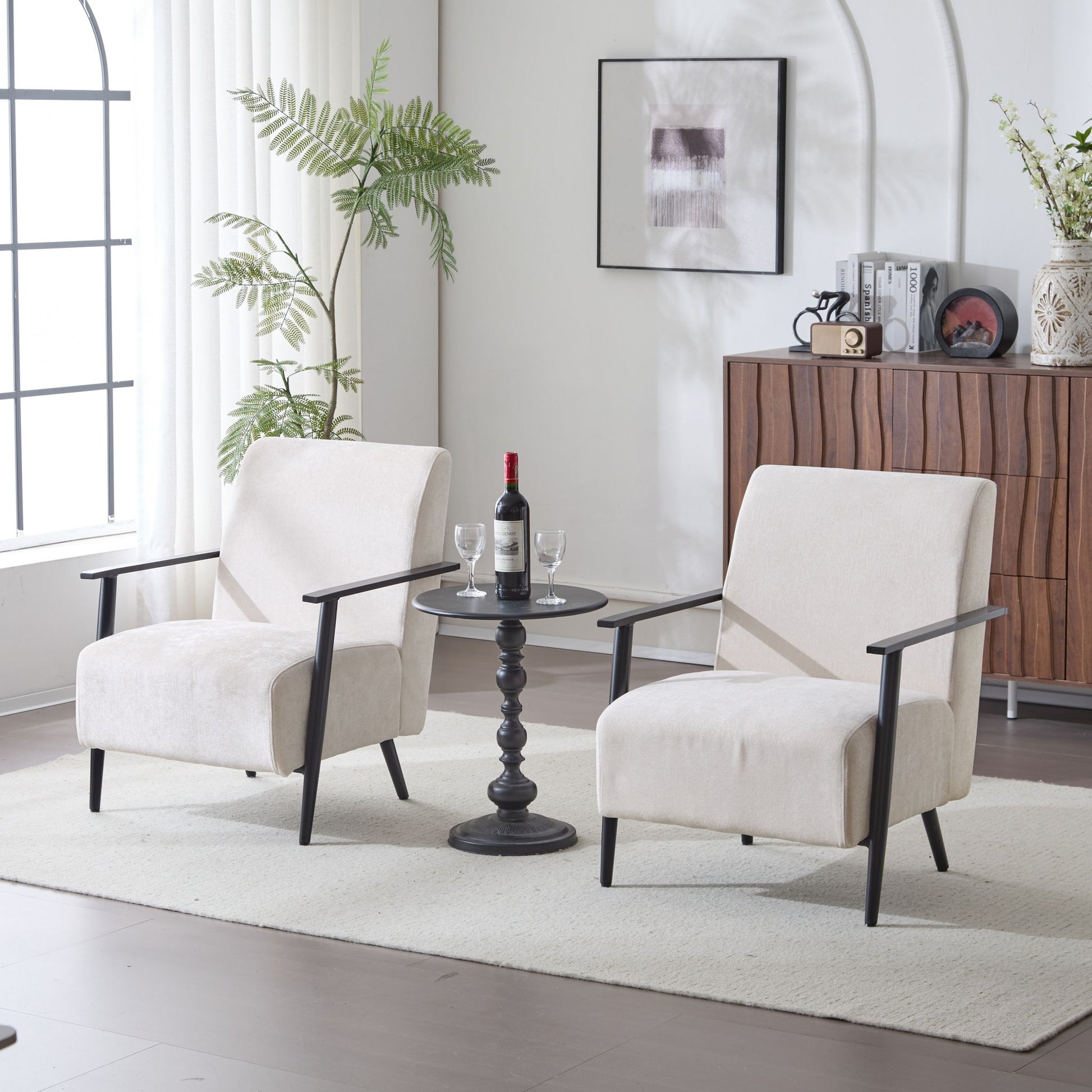 Modern Lounge Chair With Upholstery Noble House