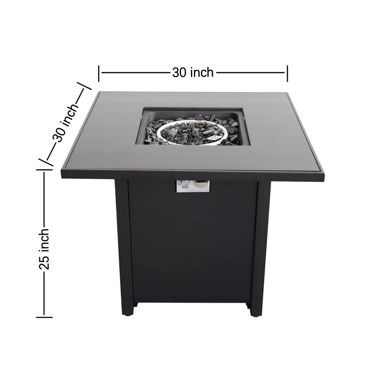 Powder Coated Fire Pit With Top - Black LSI Patio Furniture