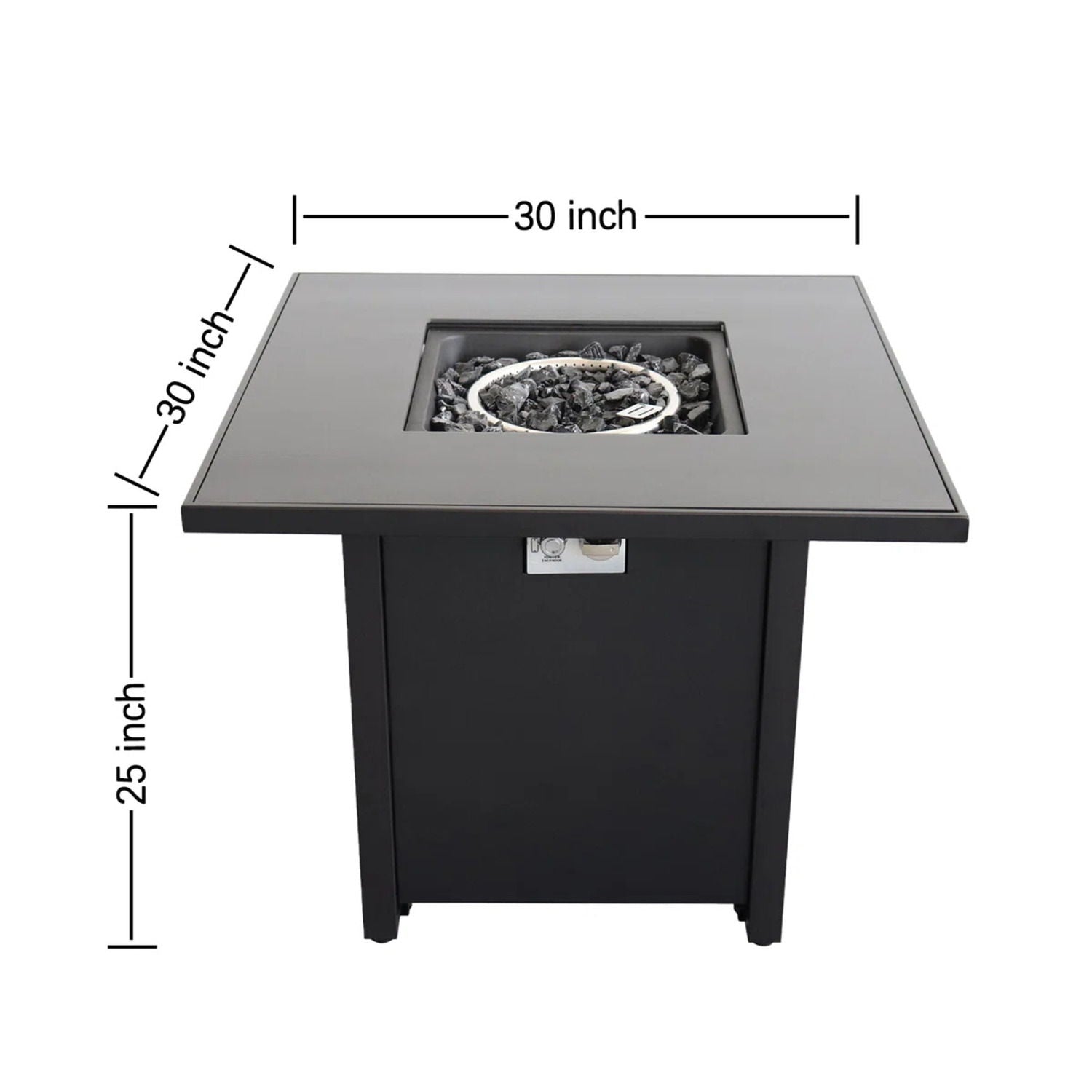 Powder Coated Fire Pit With Top - Black LSI Patio Furniture