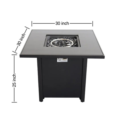Powder Coated Fire Pit With Top - Black LSI Patio Furniture