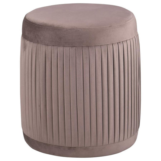 Tovar - Round Upholstered Ottoman - Mauve CoasterEveryday