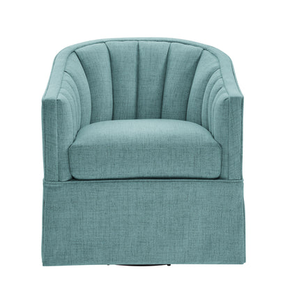 Solitude - Skirted Swivel Accent Chair With Hemp Like Ridgecrest Home