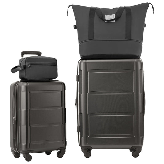 2 Piece Luggage Set With Bags Expanable Spinner Wheels ABS Lightweight Suitcase With Tsa Lock 20" / 28"