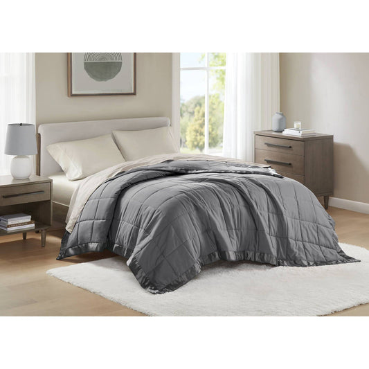 Windom - All Season Hypoallergenic Blanket With 3M Scotchgard - Charcoal Madison Park