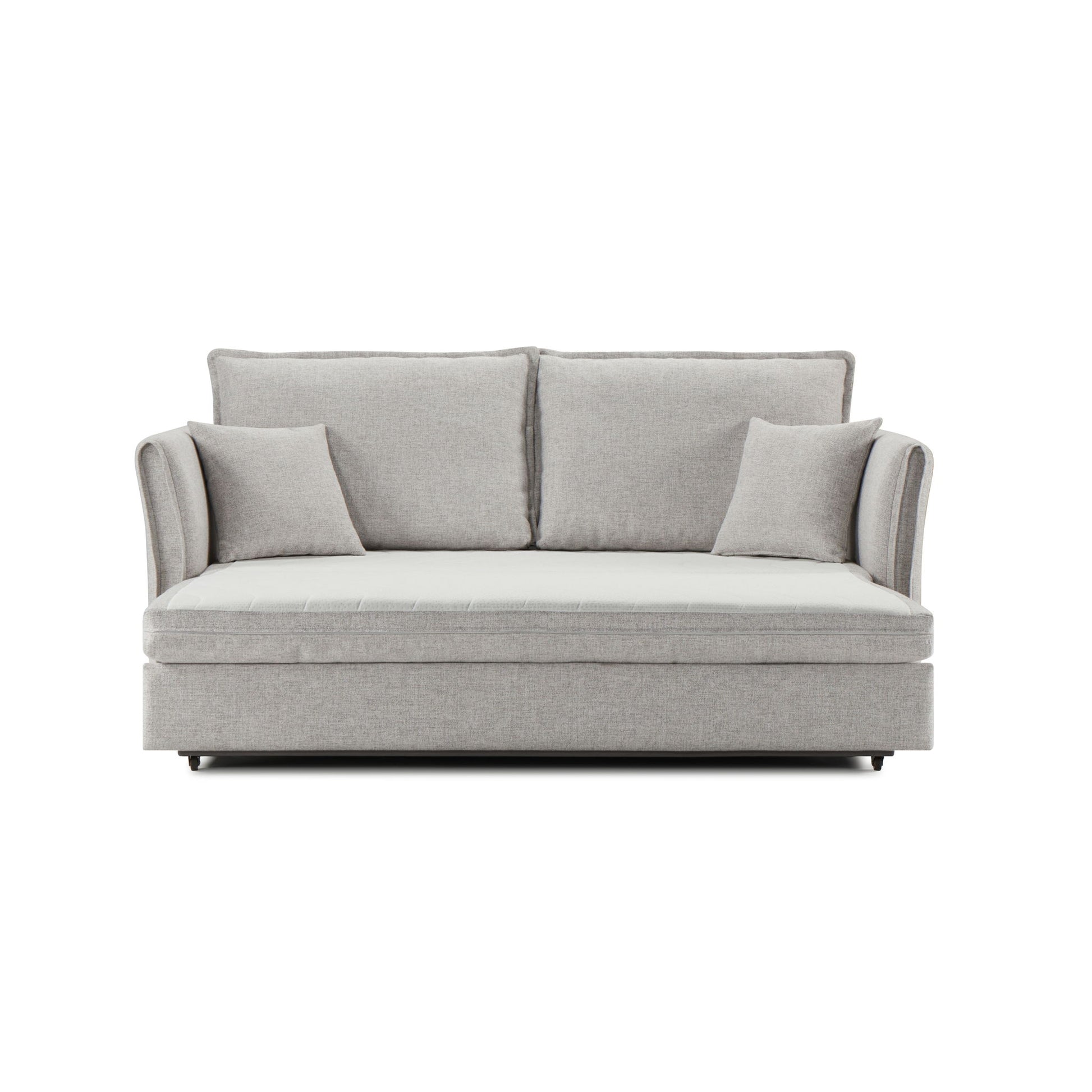Oren - Chenille Sleeper Sectional Sofa With Storage 2 Toss Pillows - Gray Acme
