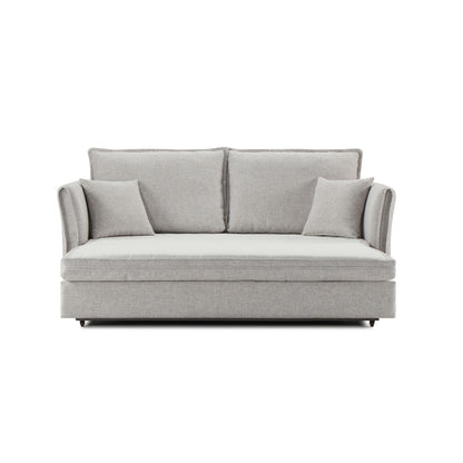 Oren - Chenille Sleeper Sectional Sofa With Storage 2 Toss Pillows - Gray Acme