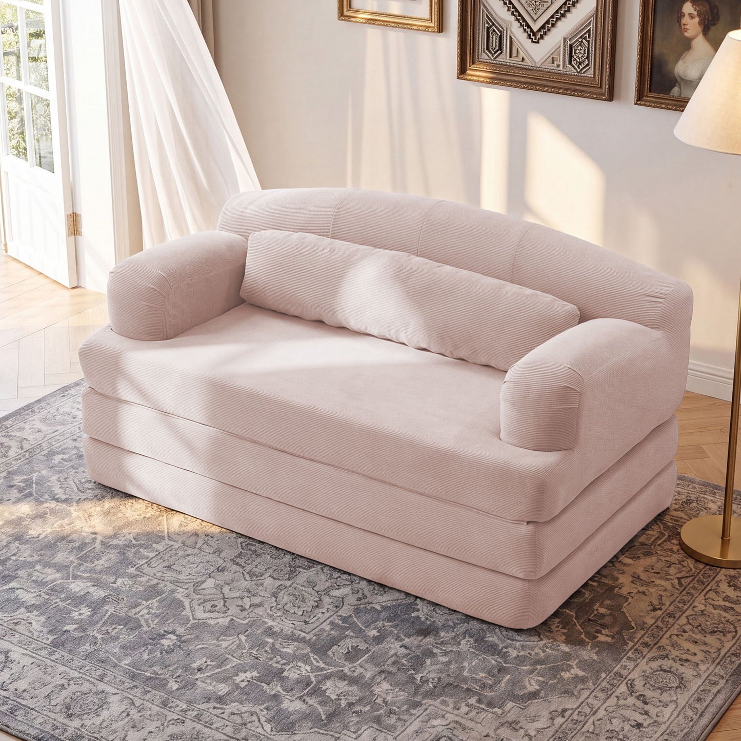 2 Seater Sofa Bed, Compact Foldable Floor Couch Home Essentials