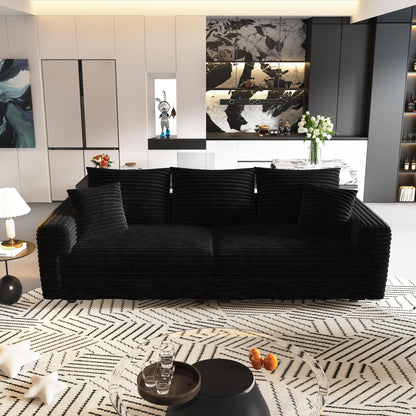 4 Seat Sofa, Modern Comfy Upholstered Sofa Cloud Couch, Deep Seat Couches With Soft Pillows Home Essentials