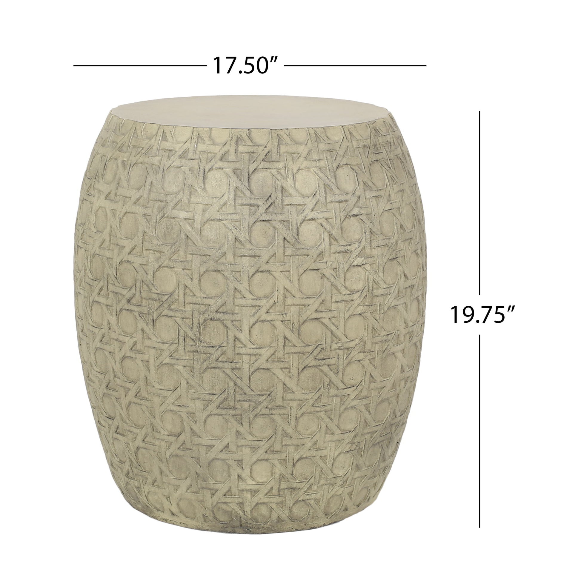 Outdoor Lightweight Concrete Side Table - Antique Yellow Noble House