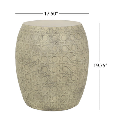 Outdoor Lightweight Concrete Side Table - Antique Yellow Noble House