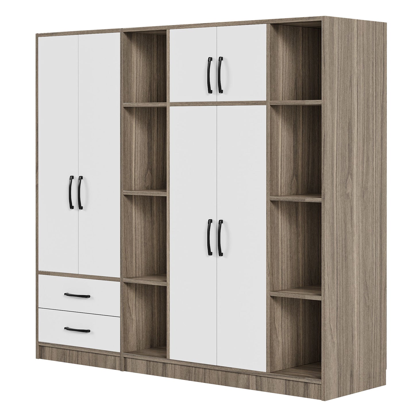 6 Door Wardrobe With Shelves And Drawers