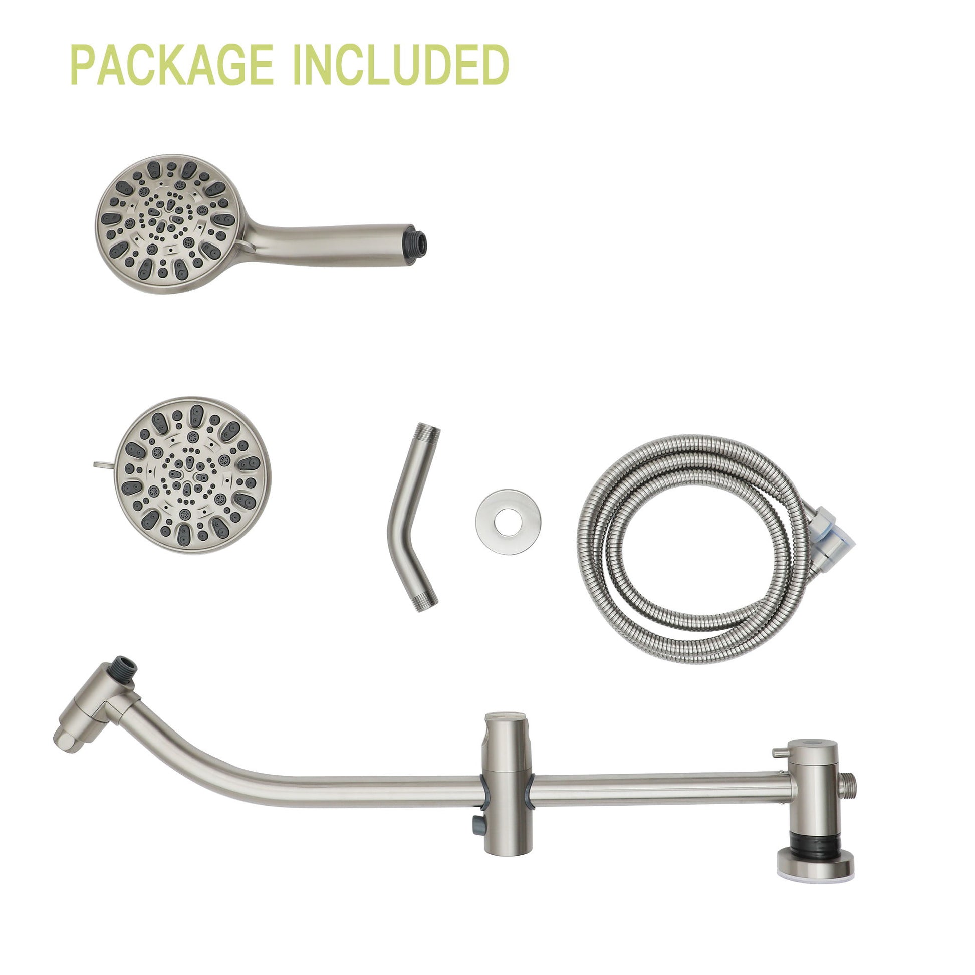 Multi Function Dual Shower Head Shower System With 4.7" Rain Showerhead, 7 Function Hand Shower, Adjustable Slide Bar Daily Nest