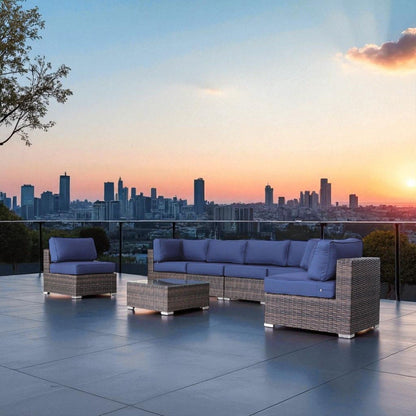Seating Set With Cushions Handcrafted Wicker Design LSI Patio Furniture