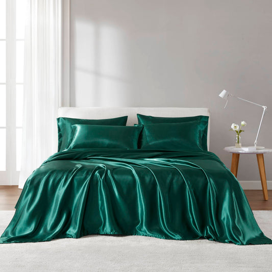 Satin - 6 Piece King Luxury Sheet Set - Emerald Madison Park Essentials