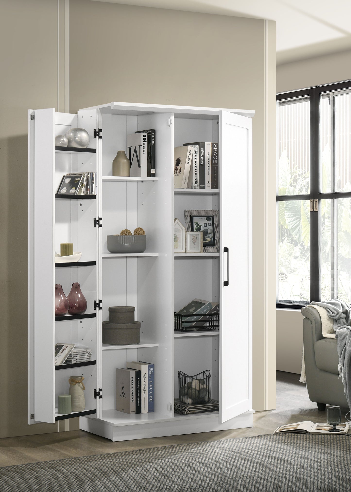 Lincoln - Storage Cabinet With Swing Out Storage Door - White