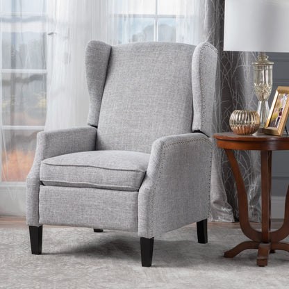Westeros Wing Back Fabric Upholstered Recliner Noble House