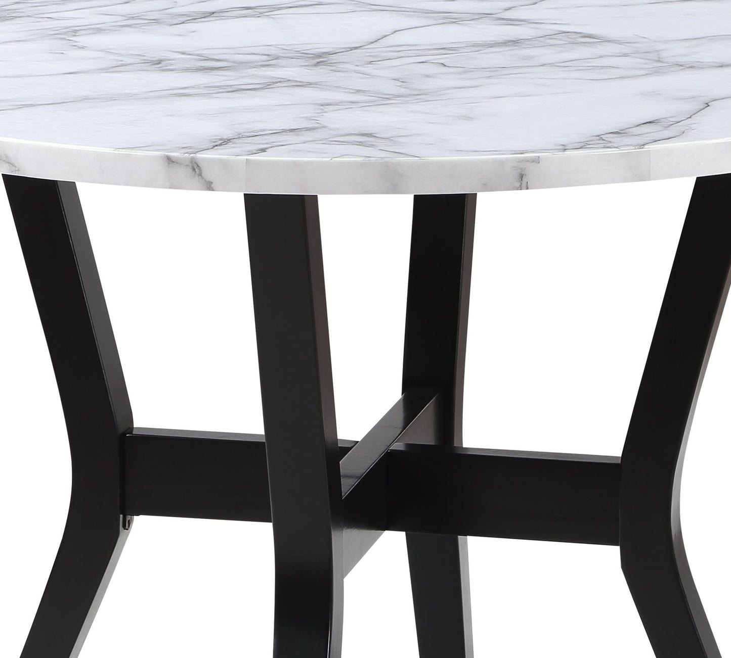 Kusa - 5 Piece Pack Dining Set With Engineering Stone Top - Black Acme