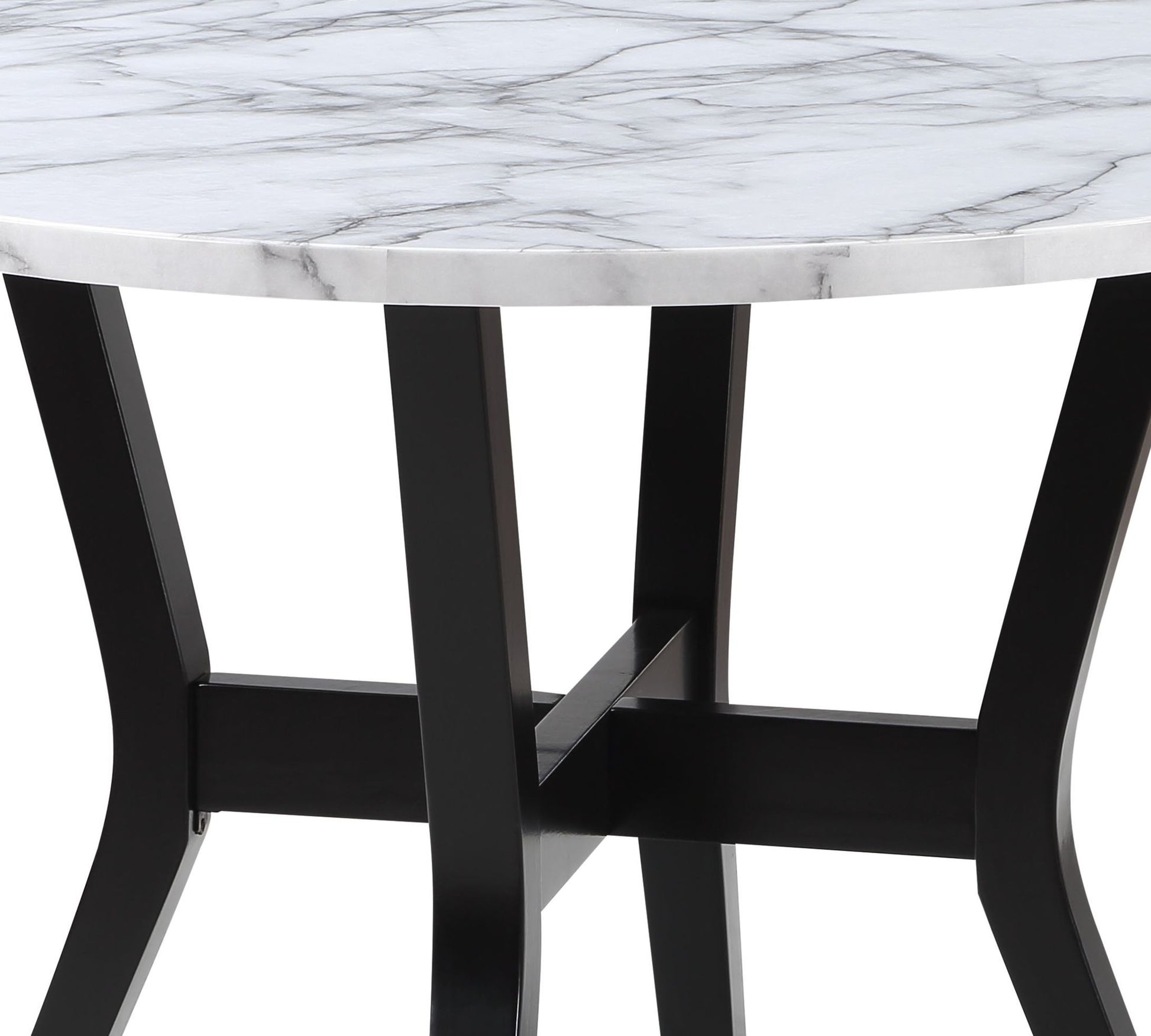 Kusa - 5 Piece Pack Dining Set With Engineering Stone Top - Black Acme