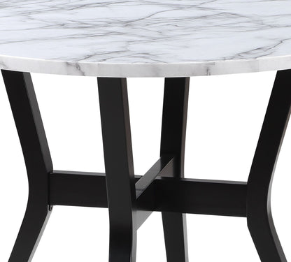 Kusa - 5 Piece Pack Dining Set With Engineering Stone Top - Black Acme