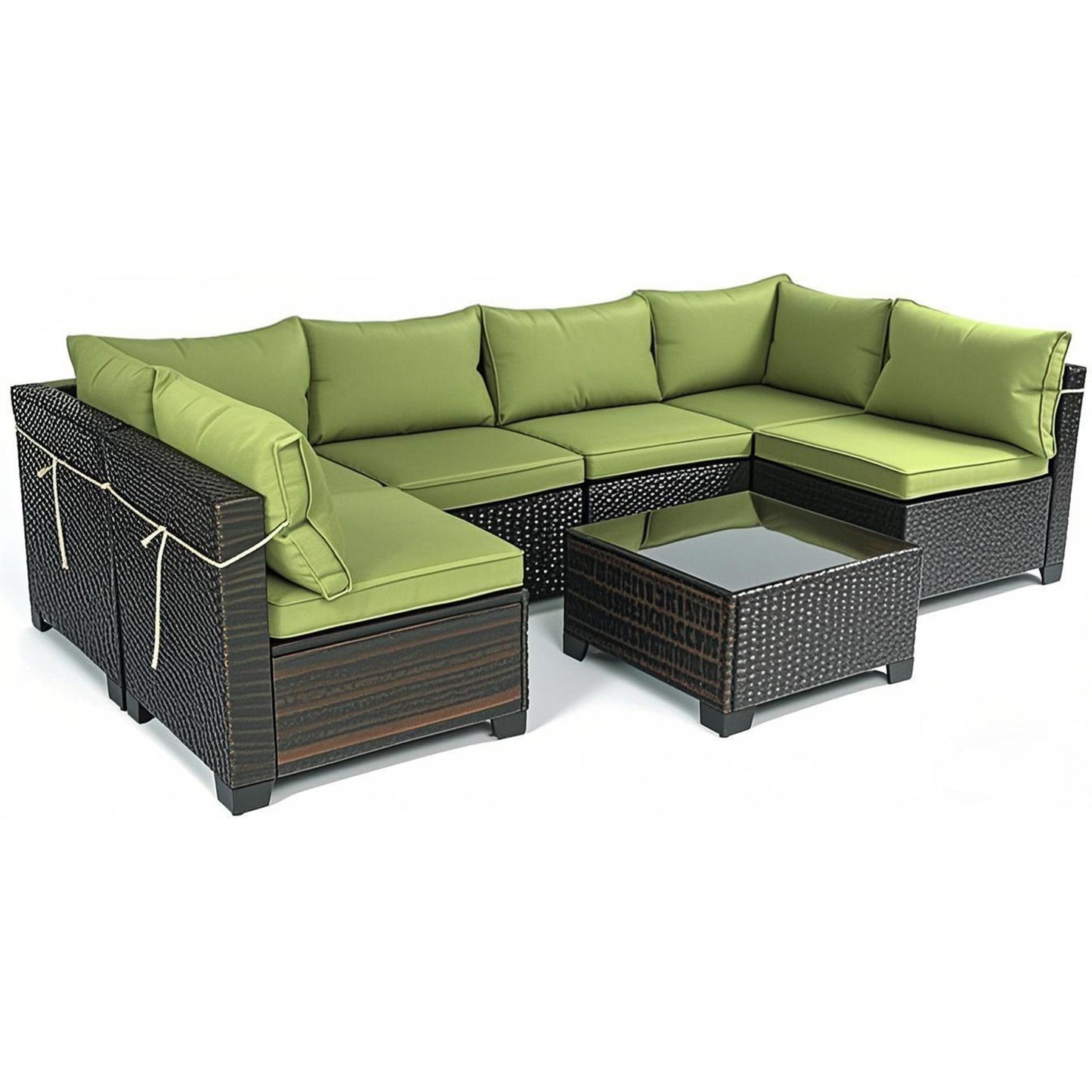 14 Pack Cushion Covers For 7 Piece Wicker Rattan Sectional Sofa Home Essentials