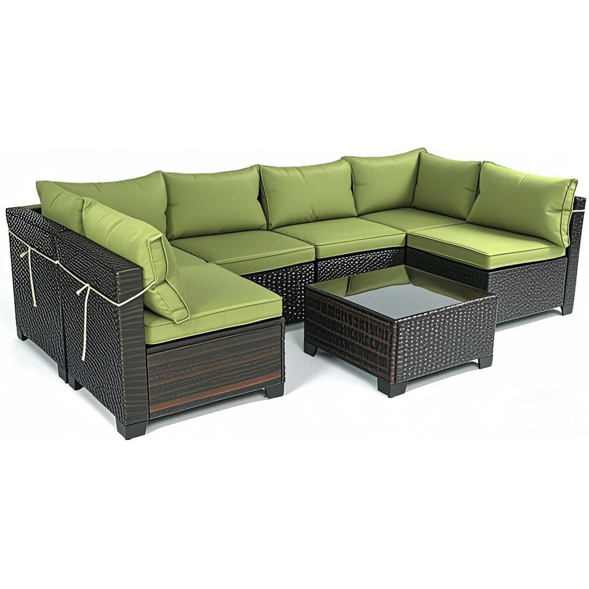 14 Pack Cushion Covers For 7 Piece Wicker Rattan Sectional Sofa Home Essentials