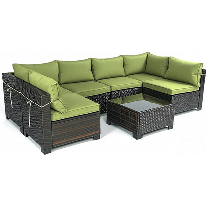 14 Pack Cushion Covers For 7 Piece Wicker Rattan Sectional Sofa Home Essentials