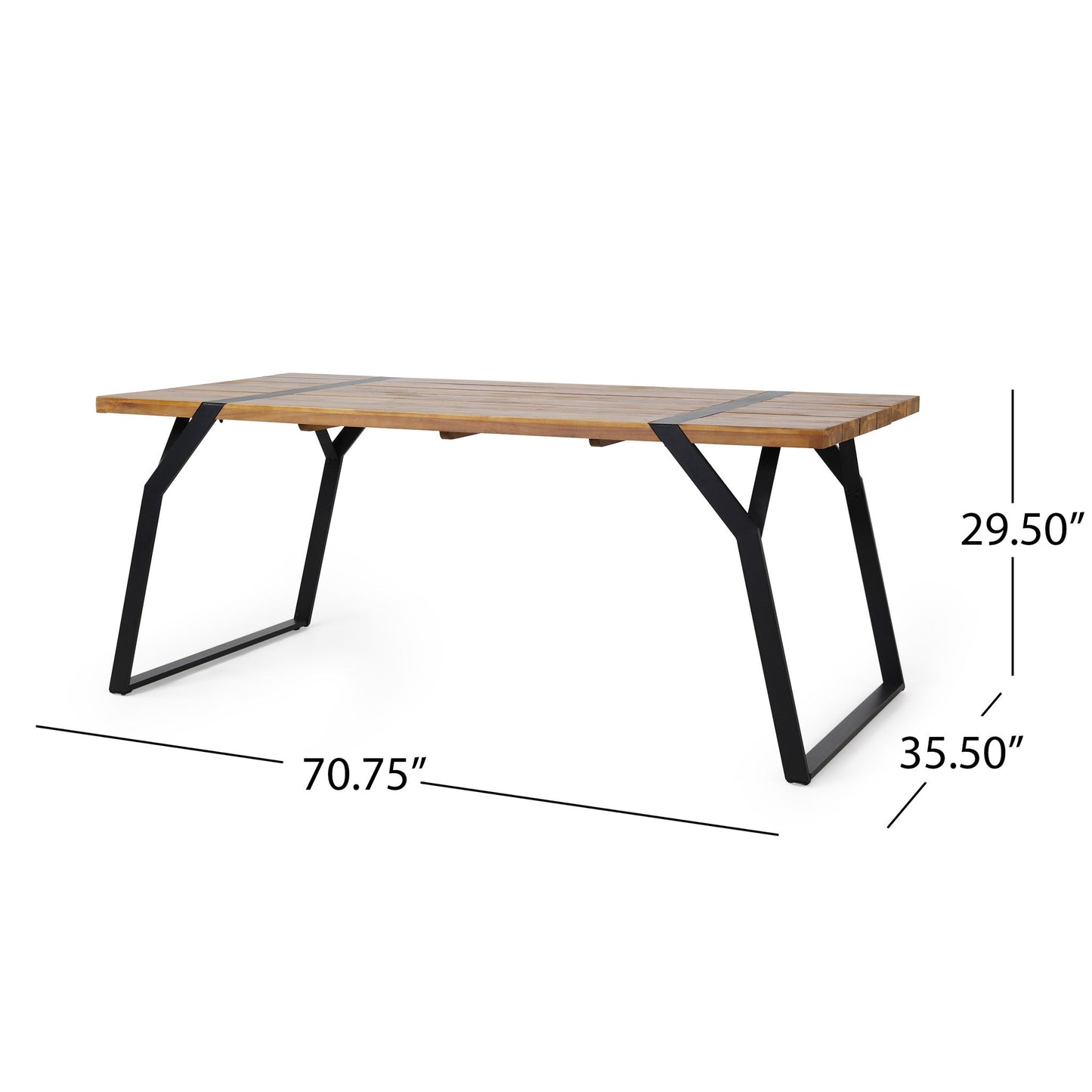 Zora - Dining Table Industrial & Iron Table - Black Noble House