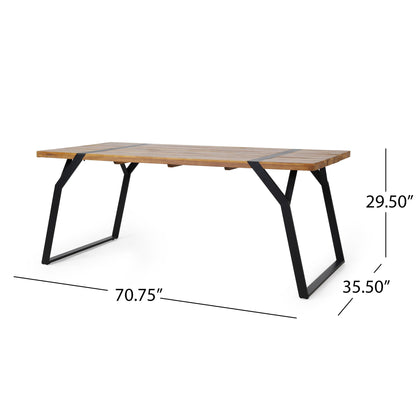 Zora - Dining Table Industrial & Iron Table - Black Noble House