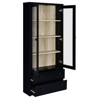 Hawthorne - 4-Shelf Glass Door Tall Cabinet With Drawers Coaster Fine Furniture