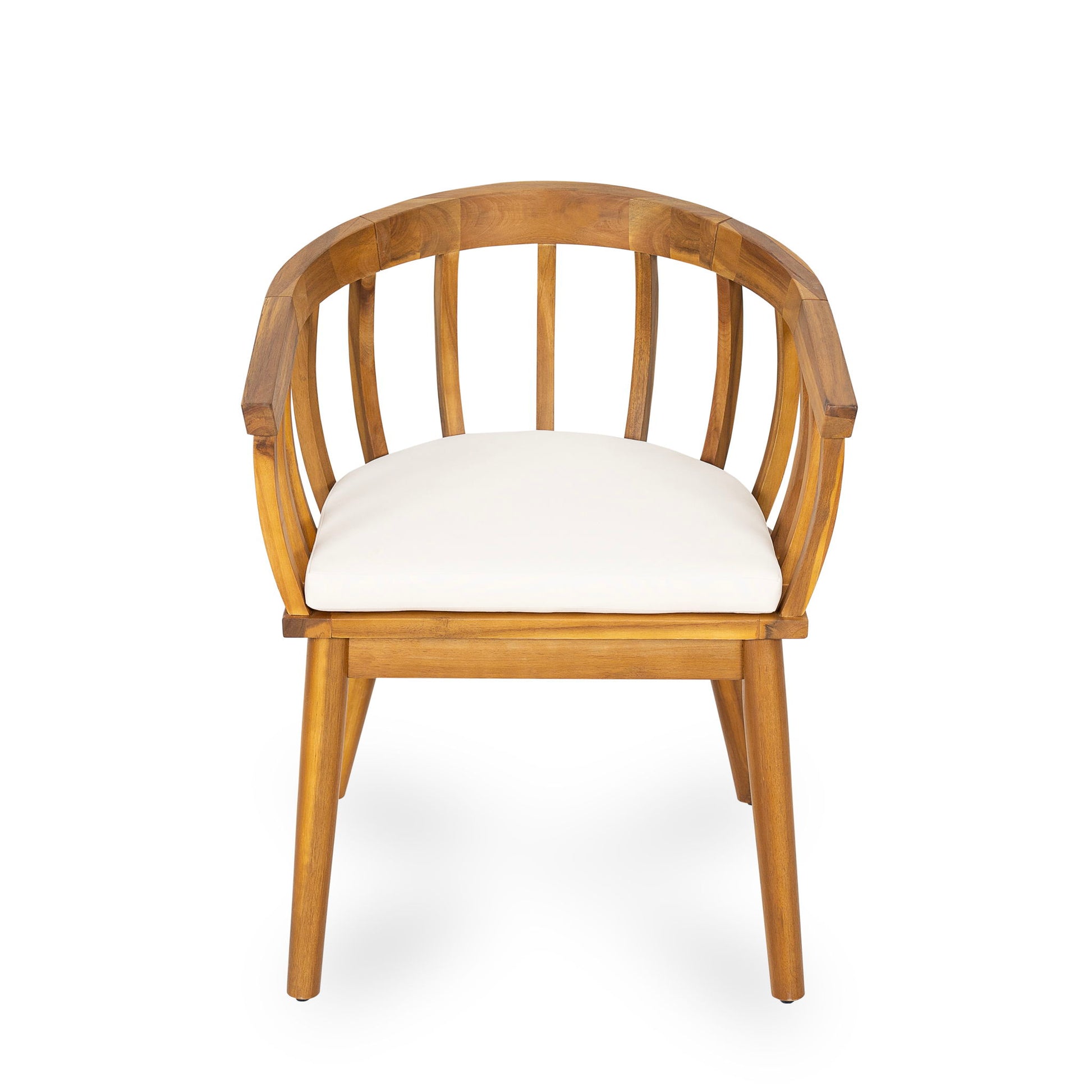 Klismos - Dining Armchair (Set of 2) - Teak / Beige Noble House