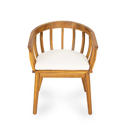 Klismos - Dining Armchair (Set of 2) - Teak / Beige Noble House